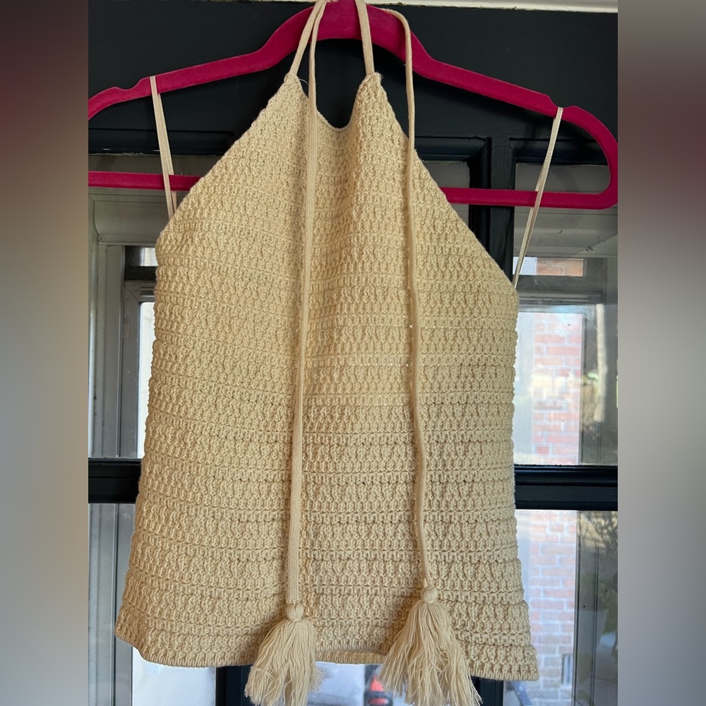 NWT Mango crochet halter top medium